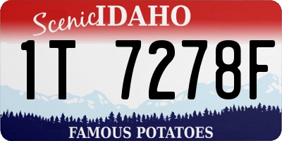 ID license plate 1T7278F