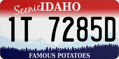 ID license plate 1T7285D
