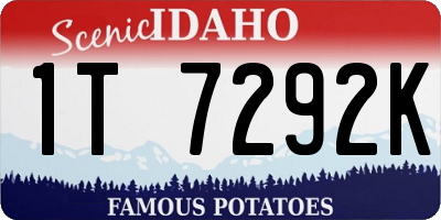 ID license plate 1T7292K