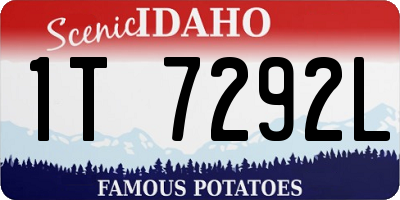 ID license plate 1T7292L