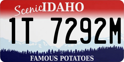 ID license plate 1T7292M