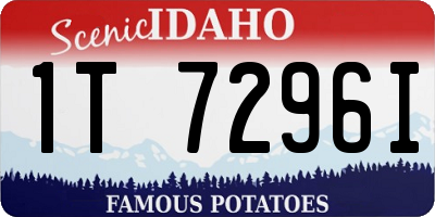 ID license plate 1T7296I