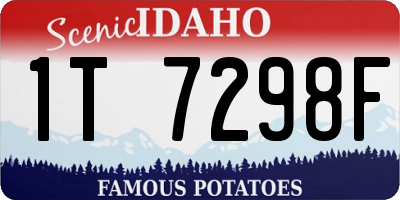 ID license plate 1T7298F