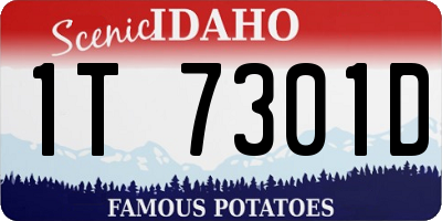 ID license plate 1T7301D