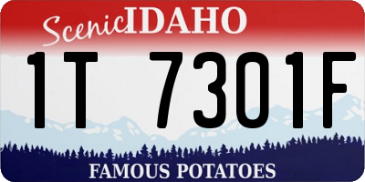 ID license plate 1T7301F