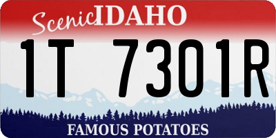ID license plate 1T7301R