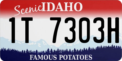 ID license plate 1T7303H