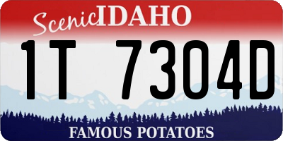 ID license plate 1T7304D