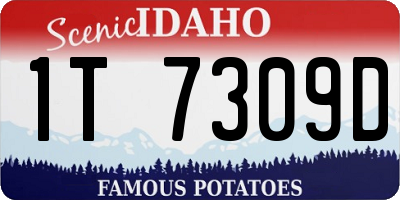 ID license plate 1T7309D