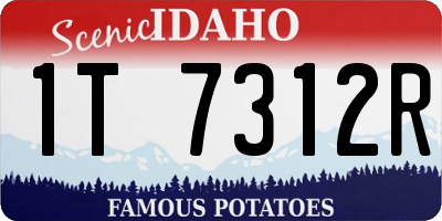 ID license plate 1T7312R