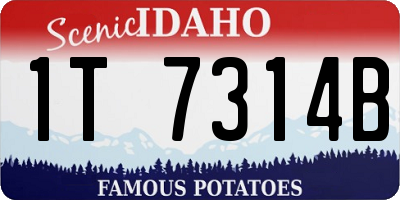 ID license plate 1T7314B