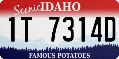 ID license plate 1T7314D