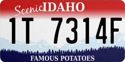 ID license plate 1T7314F