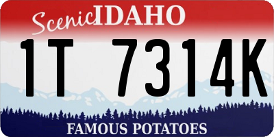 ID license plate 1T7314K