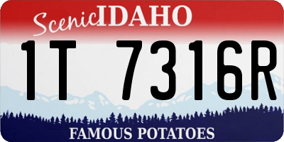 ID license plate 1T7316R