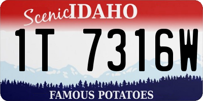ID license plate 1T7316W