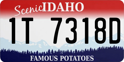 ID license plate 1T7318D
