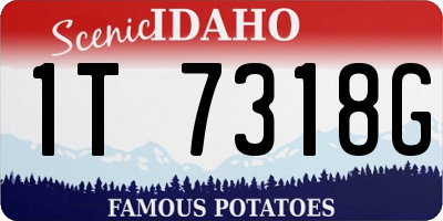 ID license plate 1T7318G