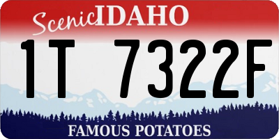 ID license plate 1T7322F