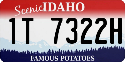ID license plate 1T7322H