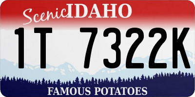 ID license plate 1T7322K