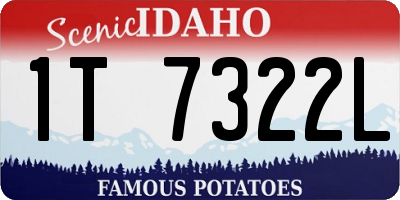 ID license plate 1T7322L