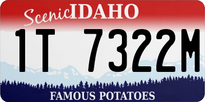 ID license plate 1T7322M