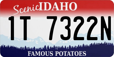ID license plate 1T7322N