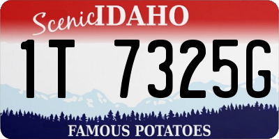 ID license plate 1T7325G