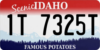 ID license plate 1T7325T