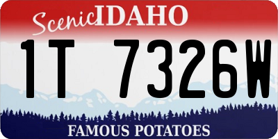 ID license plate 1T7326W