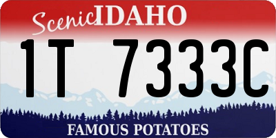 ID license plate 1T7333C