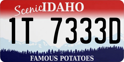 ID license plate 1T7333D
