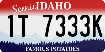 ID license plate 1T7333K