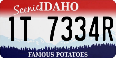 ID license plate 1T7334R