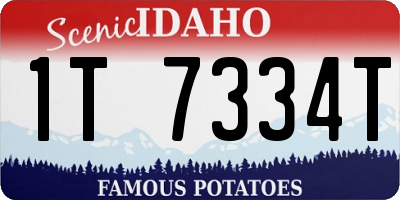 ID license plate 1T7334T