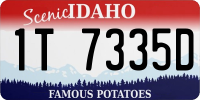 ID license plate 1T7335D
