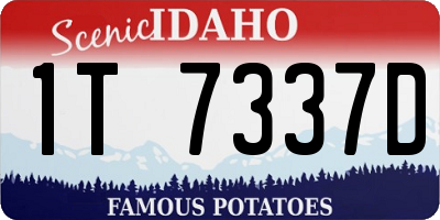 ID license plate 1T7337D