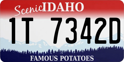 ID license plate 1T7342D