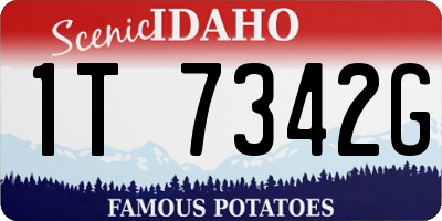 ID license plate 1T7342G