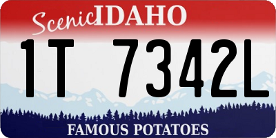 ID license plate 1T7342L