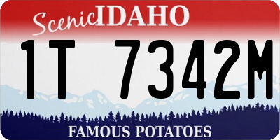 ID license plate 1T7342M