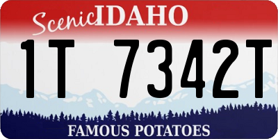 ID license plate 1T7342T