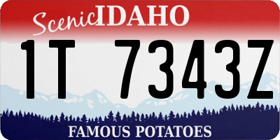 ID license plate 1T7343Z