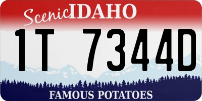 ID license plate 1T7344D
