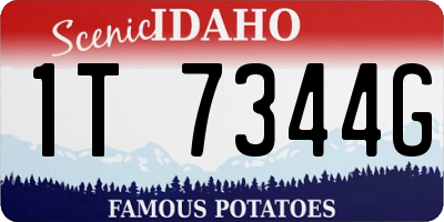 ID license plate 1T7344G