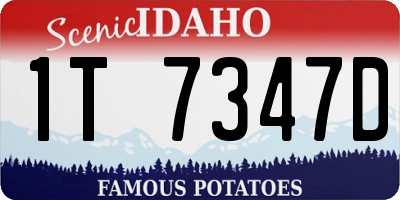 ID license plate 1T7347D