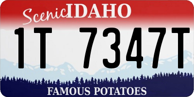 ID license plate 1T7347T