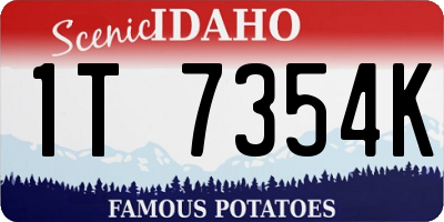 ID license plate 1T7354K