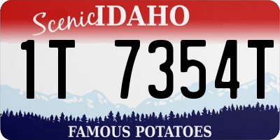 ID license plate 1T7354T